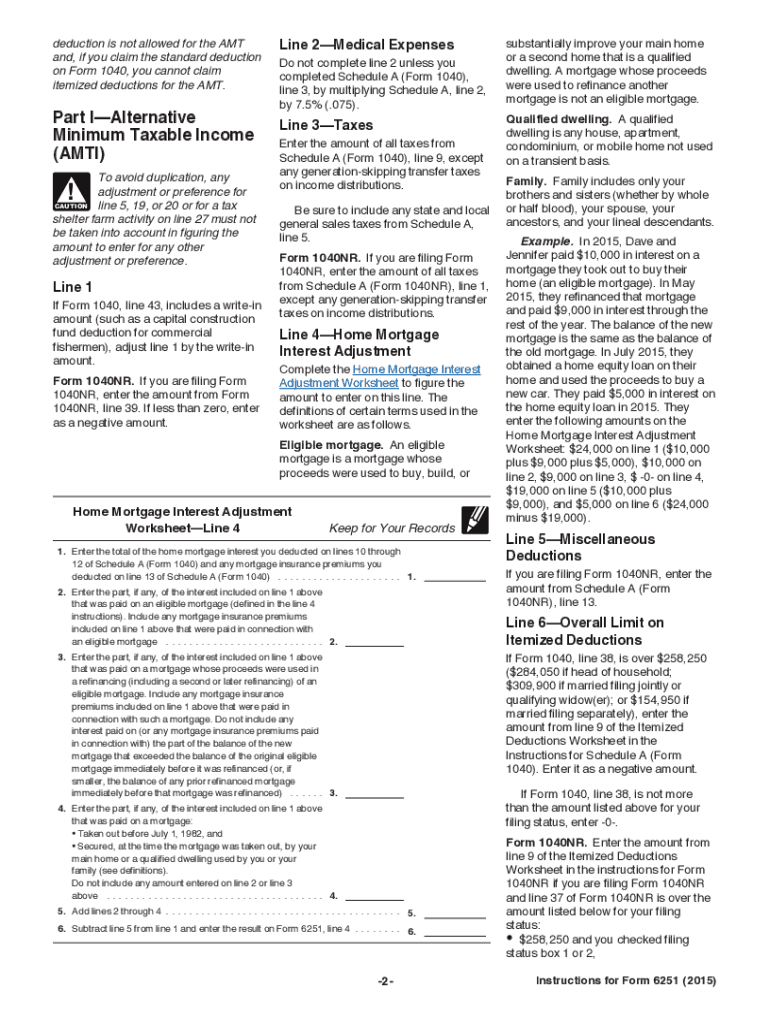  6251 Instructions Form 2015