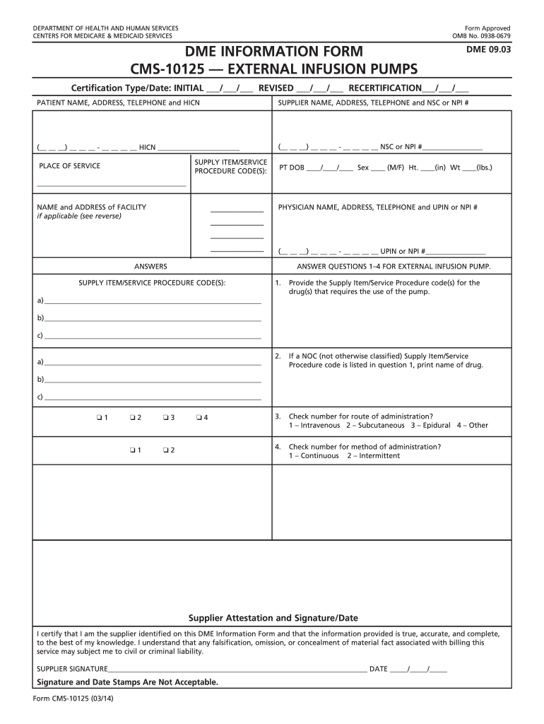  Dme Information Form 2014