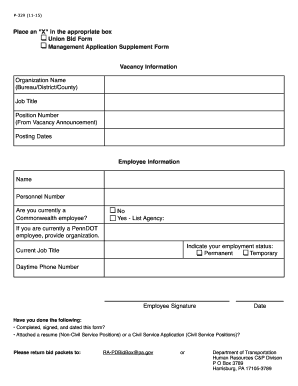 Pa Bid Form