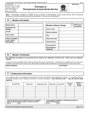 Pennsylvania Purchase Nurse  Form