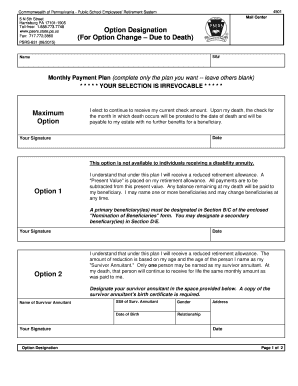 Visio 631 Option Designation 6 15 Vsd PSERS Psers State Pa  Form