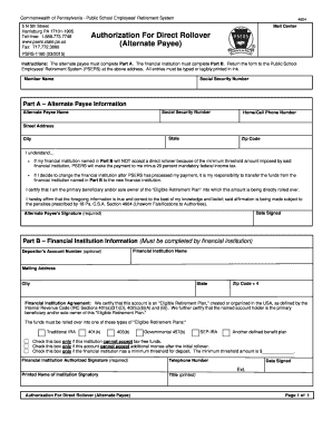 Visio 1160 Rollover Divorce 03 Vsd PSERS Psers State Pa  Form