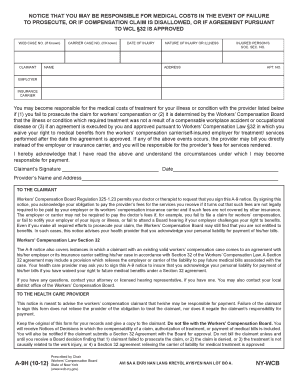 A 9H 10 12 NY WCB Workers&#39; Compensation Board Wcb Ny  Form