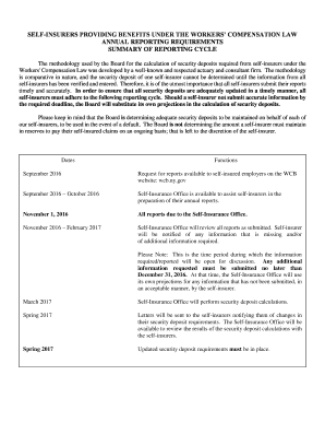 Summary of Reporting Cycle Workers&#39; Compensation Board Wcb Ny  Form