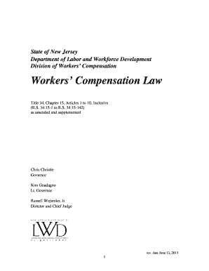 New Jersey Workers Compensation  Form