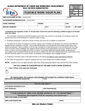 10 Hour Shift Waiver Form Alaska