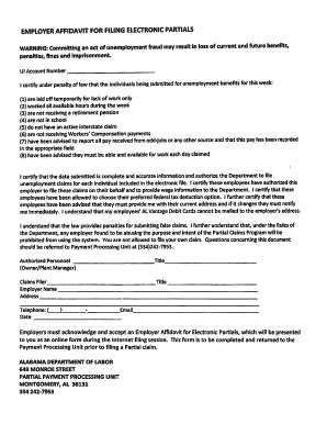 Alabama Partials  Form