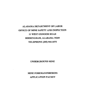 Alabama Mine Foreman  Form