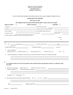 Alabama Workers Compensation Form Wc 3