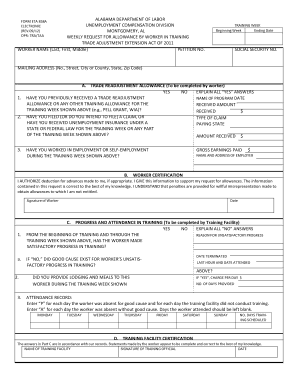 Alabama Weekly Form