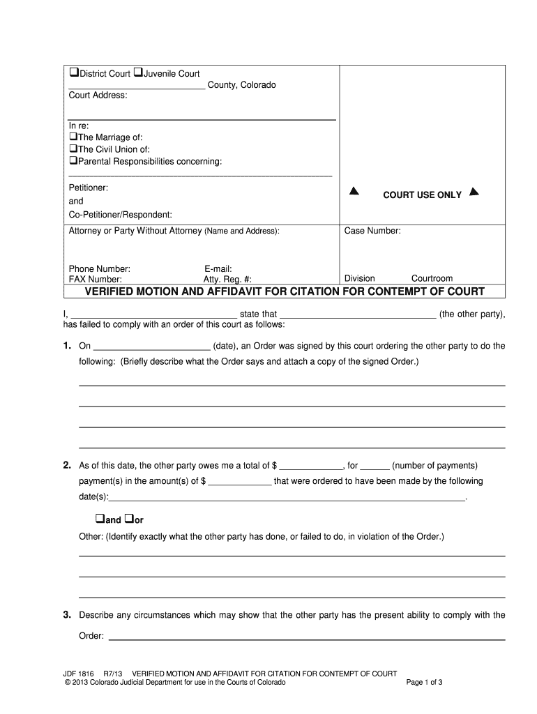 Jdf 1816 Citation  Form