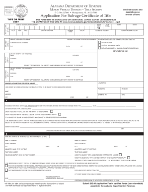 Alabama Application Title Form