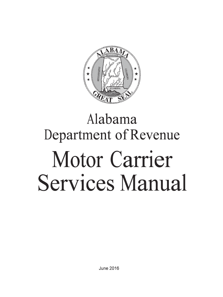  Motor Carrier Services Manual  Alabama Department of Revenue  Revenue Alabama 2016