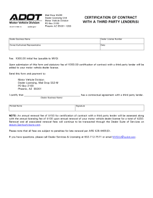 Arizona Lender Form