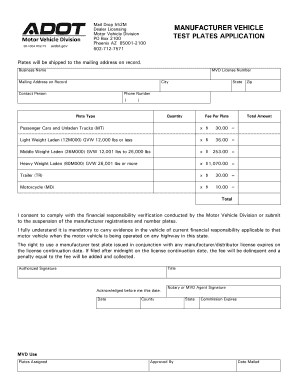 Manufacturer Test  Form