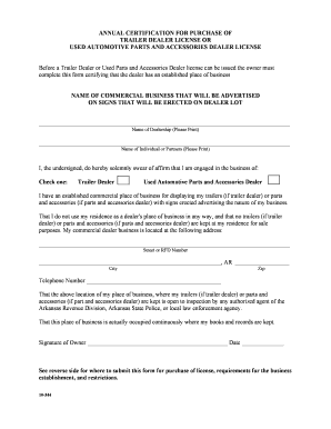 Arkansas Purchase Trailer  Form