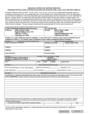 Arkansas Motor  Form