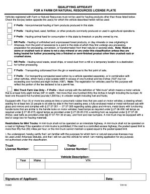 Arkansas Farm License  Form