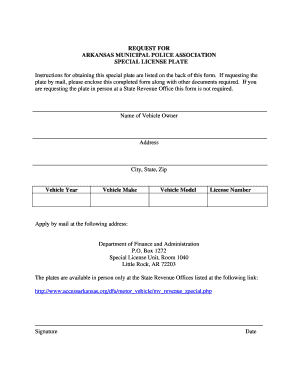 Arkansas Municipal Police Association  Form