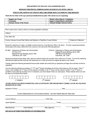 Arkansas Personalized Form