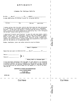 Request for Special Antique Motorcycle License Plate Arkansas Dfa Arkansas  Form