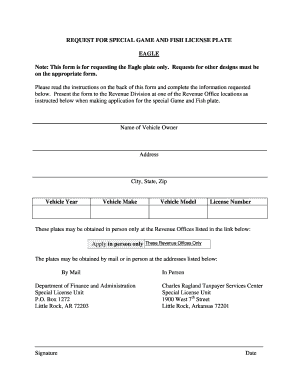 Arkansas License Eagle  Form