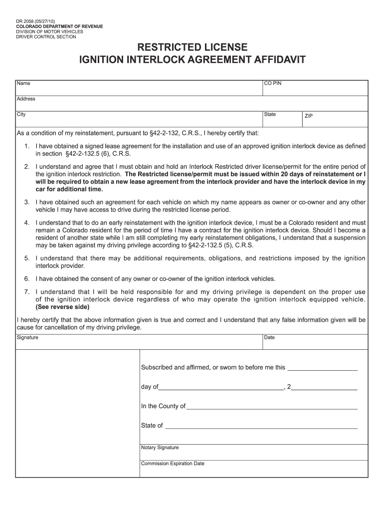 Get and Sign Dr 2058 2010-2022 Form