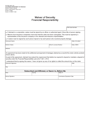 Dr 2090 Financial Responsibility  Form