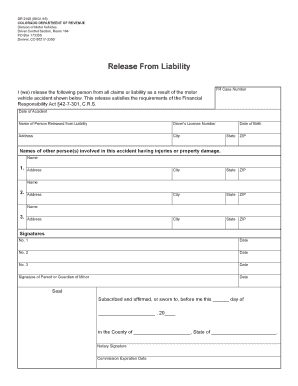 Release of Liability Form Colorado