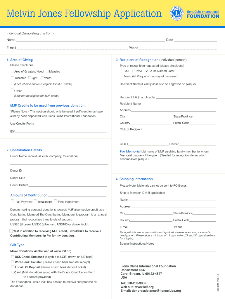  Melvin Jones Application 2016