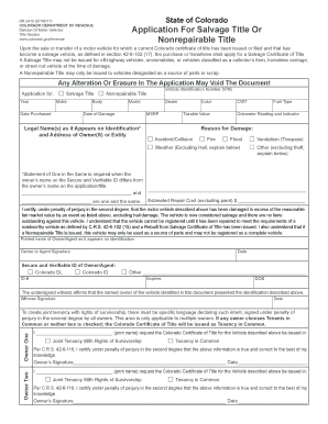 Colorado Application Title  Form
