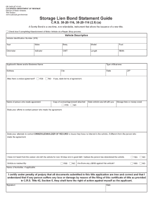 Colorado Storage Lien  Form