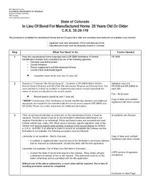 Colorado Lieu Bond  Form