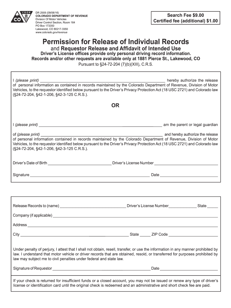 Get and Sign Colorado Release 2016-2022 Form
