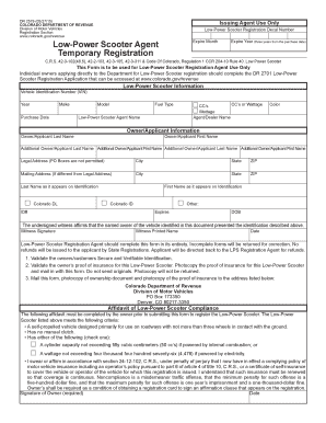 Colorado Low Power Scooter Registration  Form