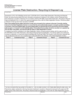 License Destruction  Form