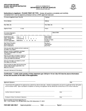 DEPARTMENT of MOTOR VEHICLES Instructions to CT Gov  Form