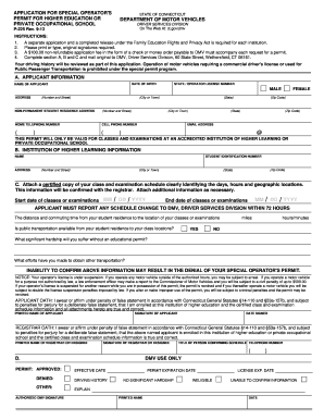 Ct Application Special Form