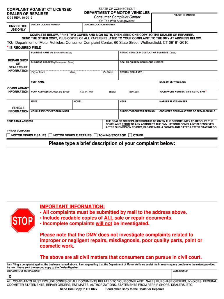  K 35 Form 2012-2024