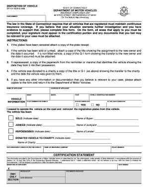 Disposition Vehicle Form