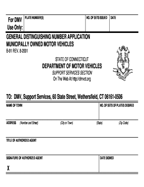 Ct Distinguishing Motor Vehicle  Form