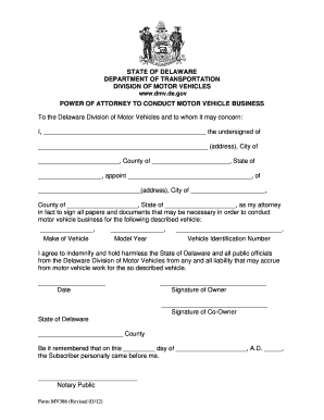 Get and Sign Delaware Poa 2012-2022 Form