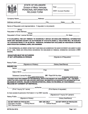 Delaware Information Form
