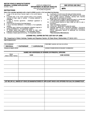 State of Ct Dept of Motor Vehicle Forms