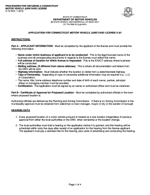 Ct Procedures Motor Vehicle Online  Form