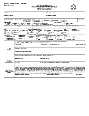 Affidavit of Boat Ownership Ct  Form