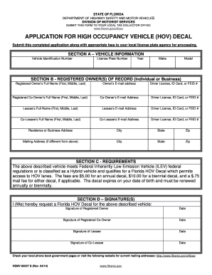 Get and Sign Florida Hov  Form