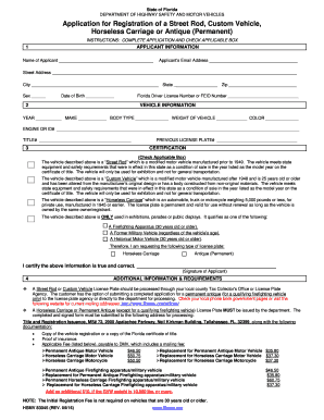 Florida Registration Carriage Online  Form