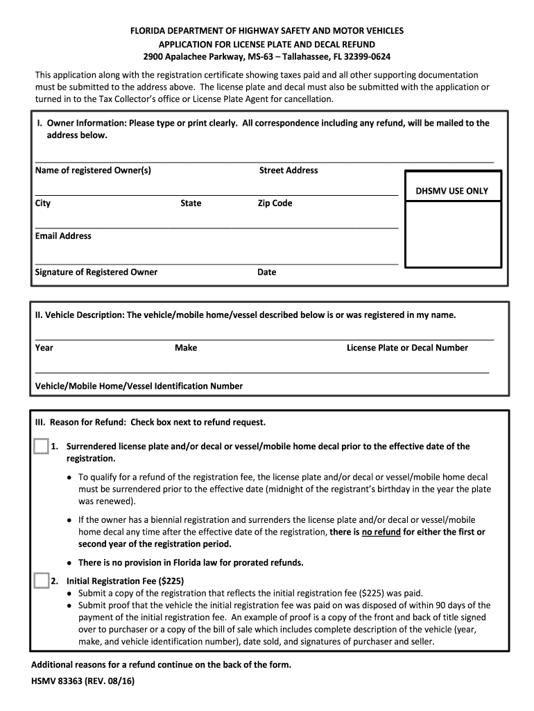  Fl Application License Plate 2016