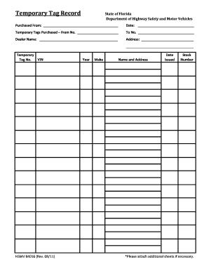 Tag Record  Form